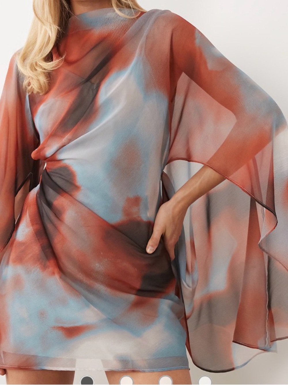 ASOS High Neck Drape Front Cape Sleeve Mini Trapeze Dress SOLD OUT Size 4 NWT